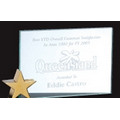 Jade Glass Achievement Award - w/ Brass Star - Large